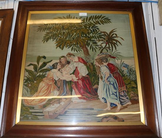 Victorian needlepoint picture(-)